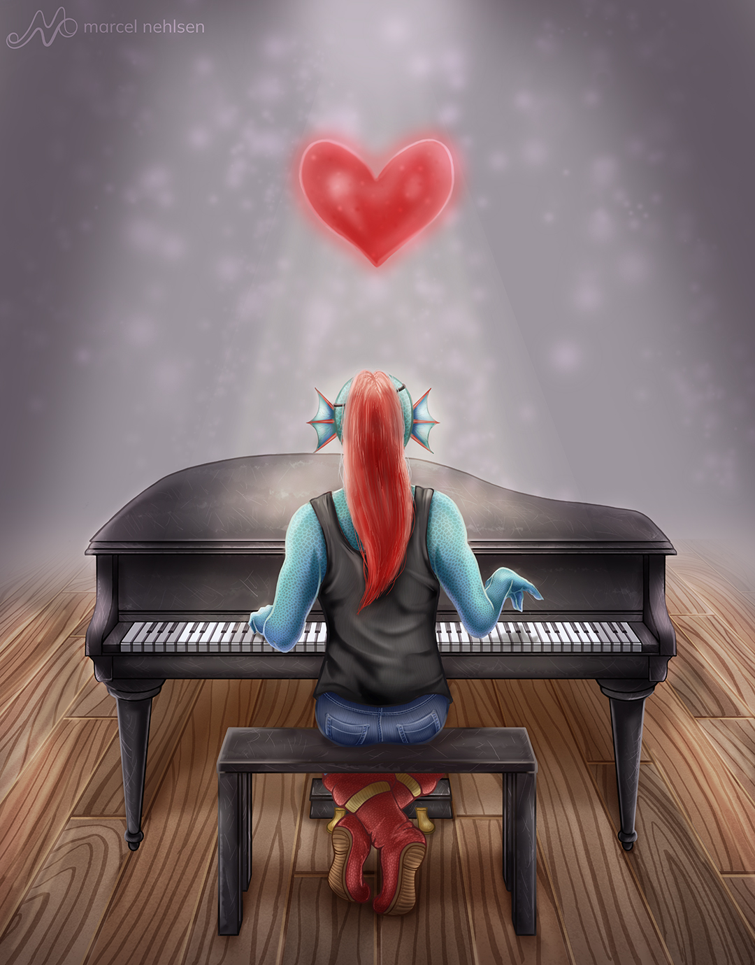 She's Playing Piano
