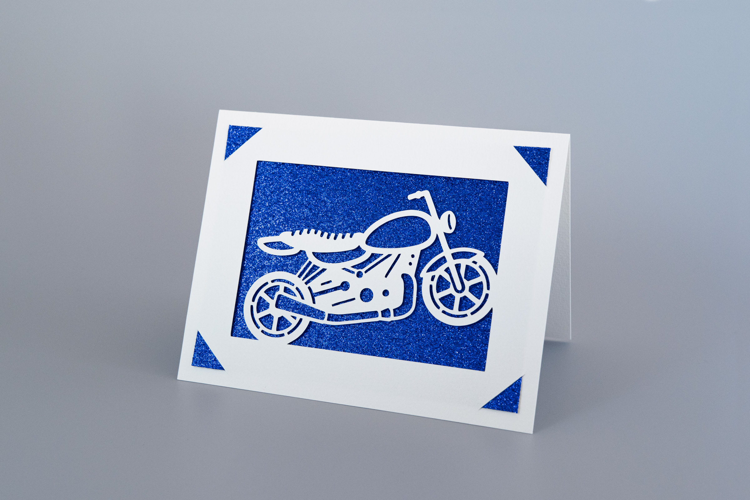 Motorcycle card - dark blue