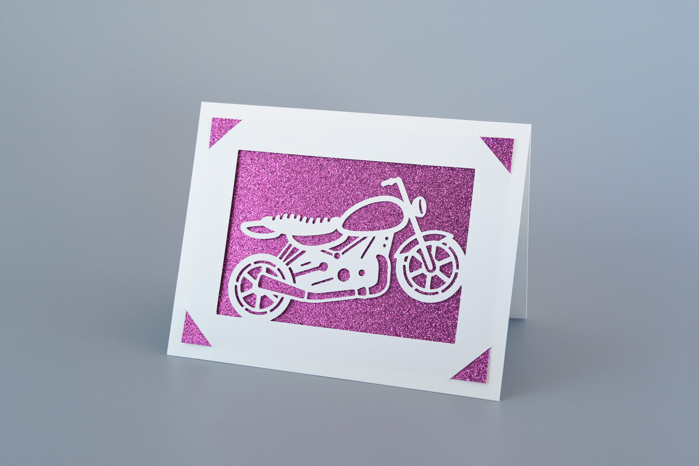 Motorcycle card - light purple