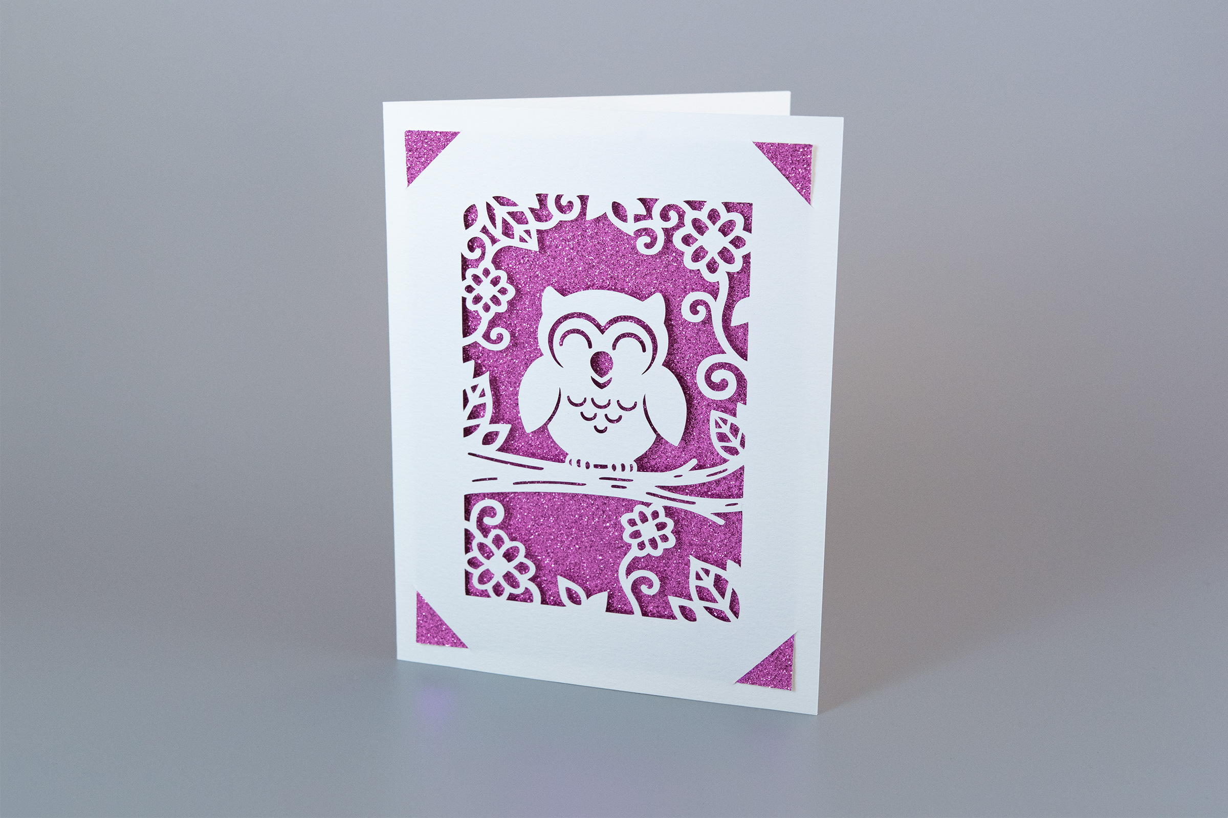 Owl card - light purple