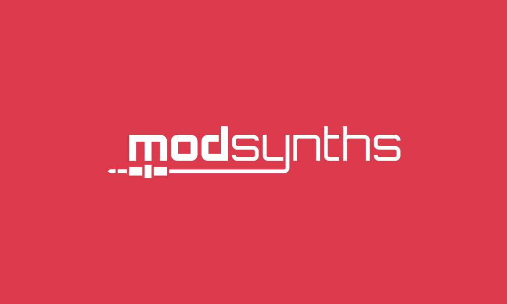 Mod Synths Logo - White on Red